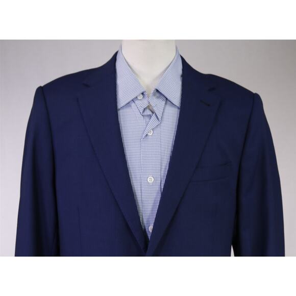 Bruce Julian Men's Clothing Blue Woven Performance Wool 2-Btn Blazer Jacket 40R - Picture 3 of 10